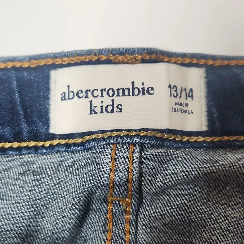 Abercrombie kids dark wash denim shorts